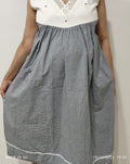 Cotton Pleated, Side zip, With Pockets, Back A-line, Side elastic Medium Printed Maternity Wear
