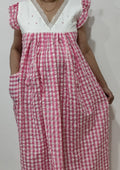 Cotton Pleated, Side zip, With Pockets, Back A-line, Side elastic Medium Printed Maternity Wear