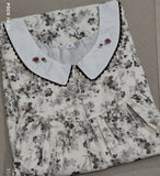 Cotton Pleated, With Pockets, Half Open Medium Printed Nighty