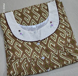 Cotton With Pockets, Half Open Xlarge Printed Nighty