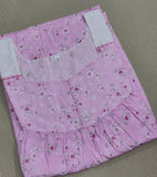 Soft Cotton Pleated, With Pockets, No Open Large Printed Nighty