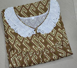 Soft Cotton Pleated, With Pockets, No Open Large Printed Nighty
