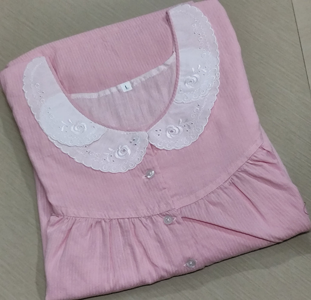 Bantex Pleated, With Pockets, Half Open Large Printed Nighty