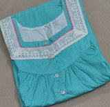 Bantex Pleated, With Pockets, Half Open Medium Printed Nighty