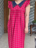 Cotton Pleated, Side zip, With Pockets, Back A-line, Side elastic Large Printed Maternity Wear