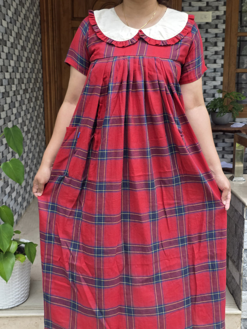 Cotton Pleated, Side zip, With Pockets, Back A-line, Side elastic Large Printed Maternity Wear