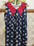 Cotton Side zip, With Pockets, Sleeveless, Side elastic   44" LengthSmall Printed Maternity Wear