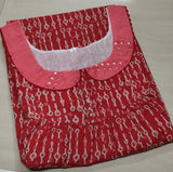 Soft Cotton Pleated, With Pockets, No Open Large Printed Nighty
