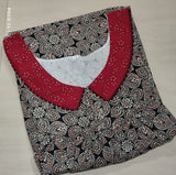 Soft Cotton Pleated, With Pockets, No Open Large Printed Nighty