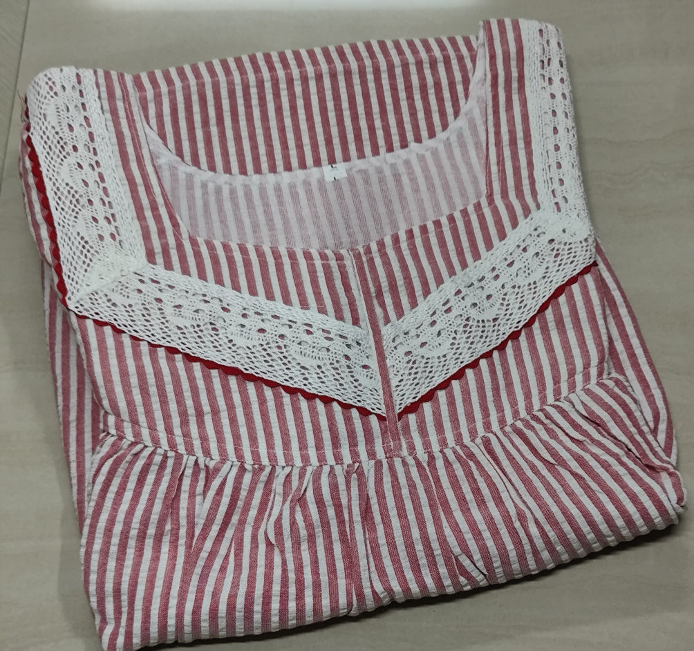 Bantex Pleated, With Pockets, No Open Large Printed Nighty
