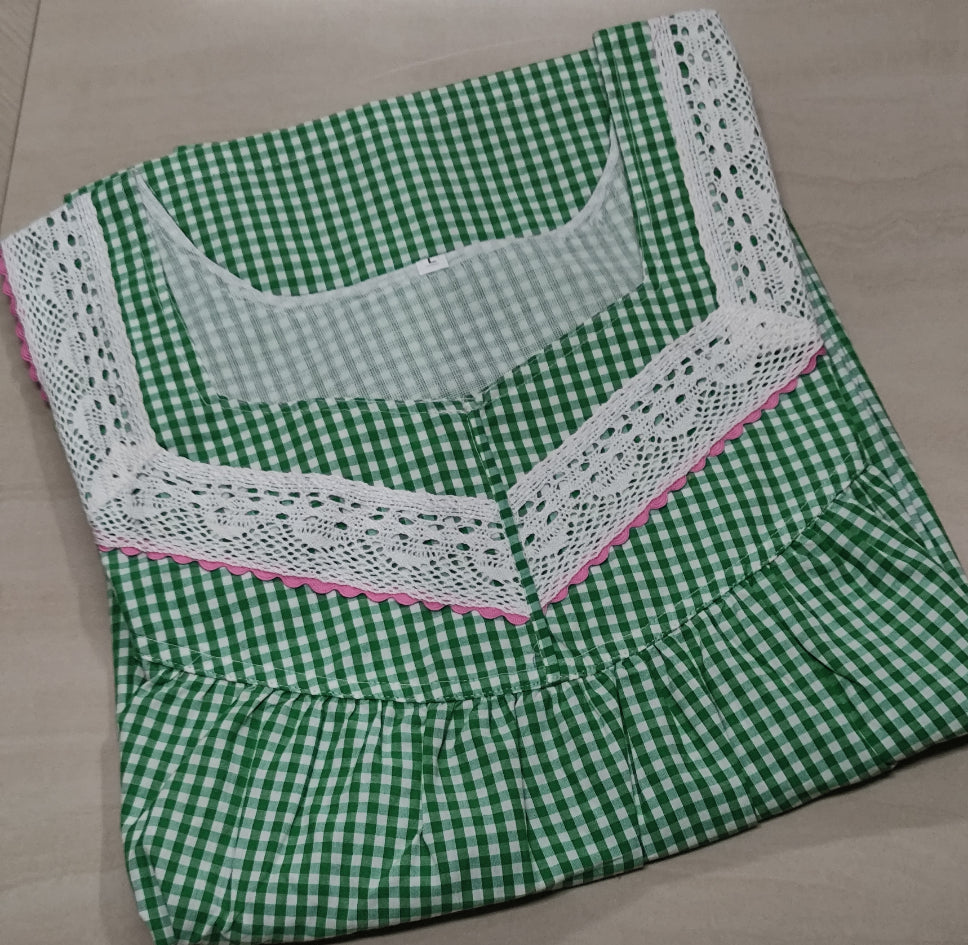 Bantex Pleated, With Pockets, No Open Large Printed Nighty