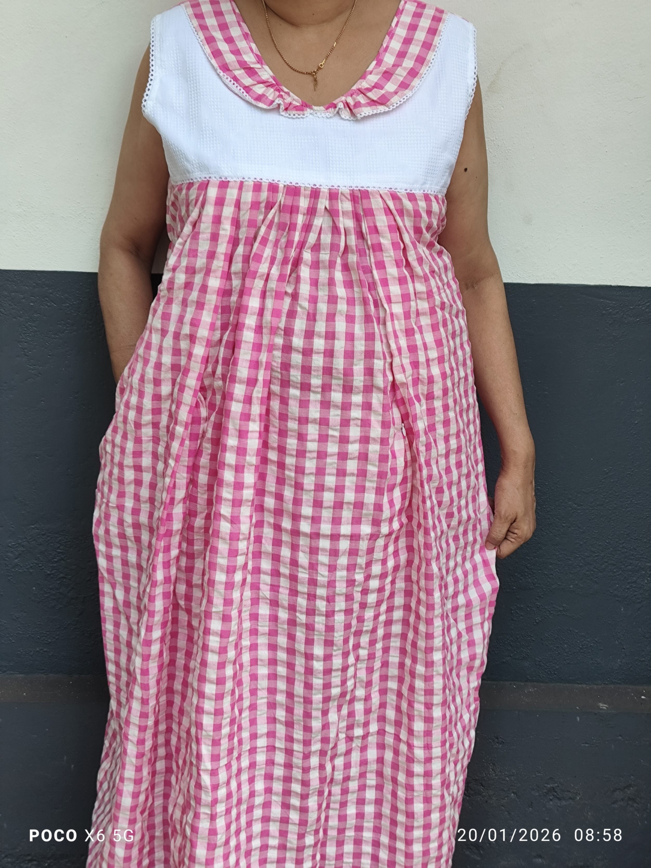 Cotton Pleated, Side zip, With Pockets, Back A-line, Side elastic Large Printed Maternity Wear