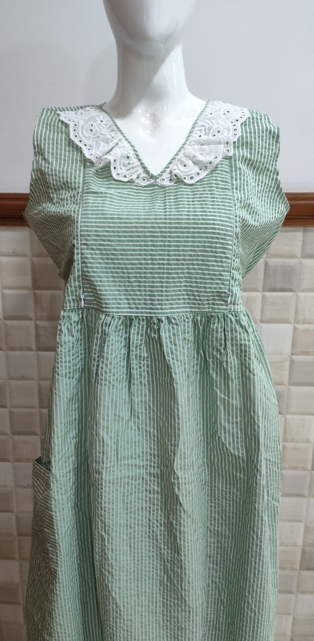 Cotton Side zip, With Pockets, Back A-line, Sleeveless, Side elastic Medium Printed Maternity Wear