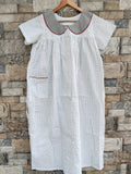 Cotton Pleated, Tying String, With Pockets, Full Open Large Printed Maternity Wear