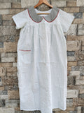 Cotton Pleated, Tying String, With Pockets, Full Open Large Printed Maternity Wear