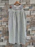 Cotton Pleated, Side zip, Tying String, With Pockets, Sleeveless Large Printed Maternity Wear