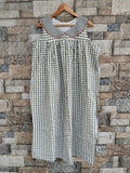 Cotton Pleated, Side zip, Tying String, With Pockets, Sleeveless Large Printed Maternity Wear