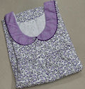 Cotton Pleated, With Pockets, Half Open Small Printed Nighty