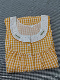 Soft Cotton Pleated, With Pockets, Half Open Small Printed Nighty