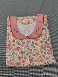 Soft Cotton Pleated, With Pockets, Half Open Small Printed Nighty