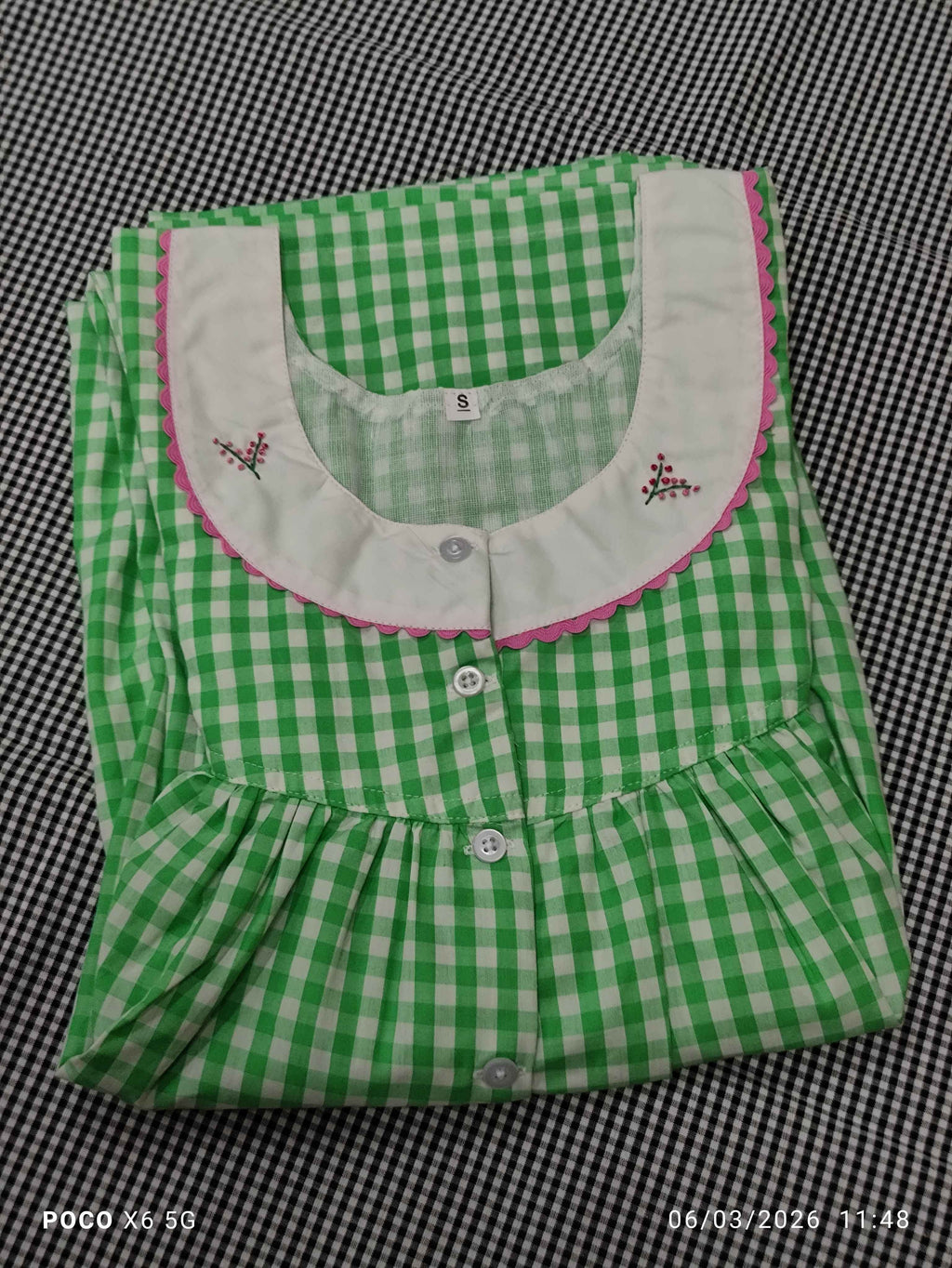 Bantex Pleated, With Pockets, Half Open Small Printed Nighty