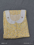 Cotton Pleated, With Pockets, Half Open Small Printed Nighty