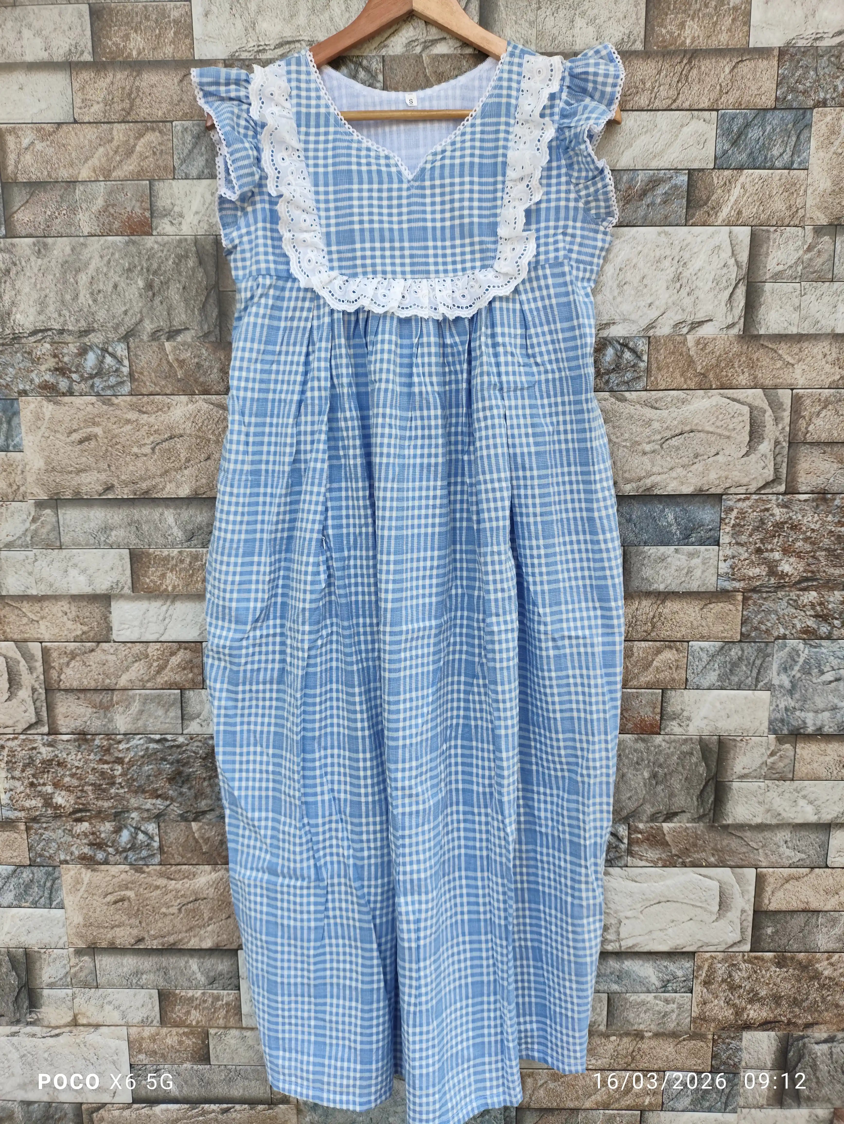 Cotton Pleated, Side zip, With Pockets, Back A-line, Side elastic Medium Printed Maternity Wear