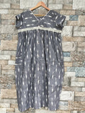 Cotton Pleated, With Pockets, Back A-line, Full Open, Side elastic Medium Printed Maternity Wear