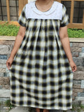 Cotton Pleated, Side zip, With Pockets, Back A-line, Side elastic Large Printed Maternity Wear