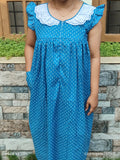 Cotton Pleated, With Pockets, Back A-line, Central zip, Side elastic Large Printed Maternity Wear