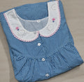 Cotton Pleated, With Pockets, Half Open Medium Printed Nighty