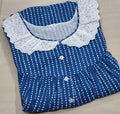 Cotton Pleated, With Pockets, Half Open Medium Printed Nighty