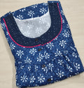 Cotton Pleated, With Pockets, Half Open Medium Printed Nighty