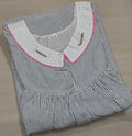 Cotton Pleated, With Pockets, Half Open Medium Printed Nighty
