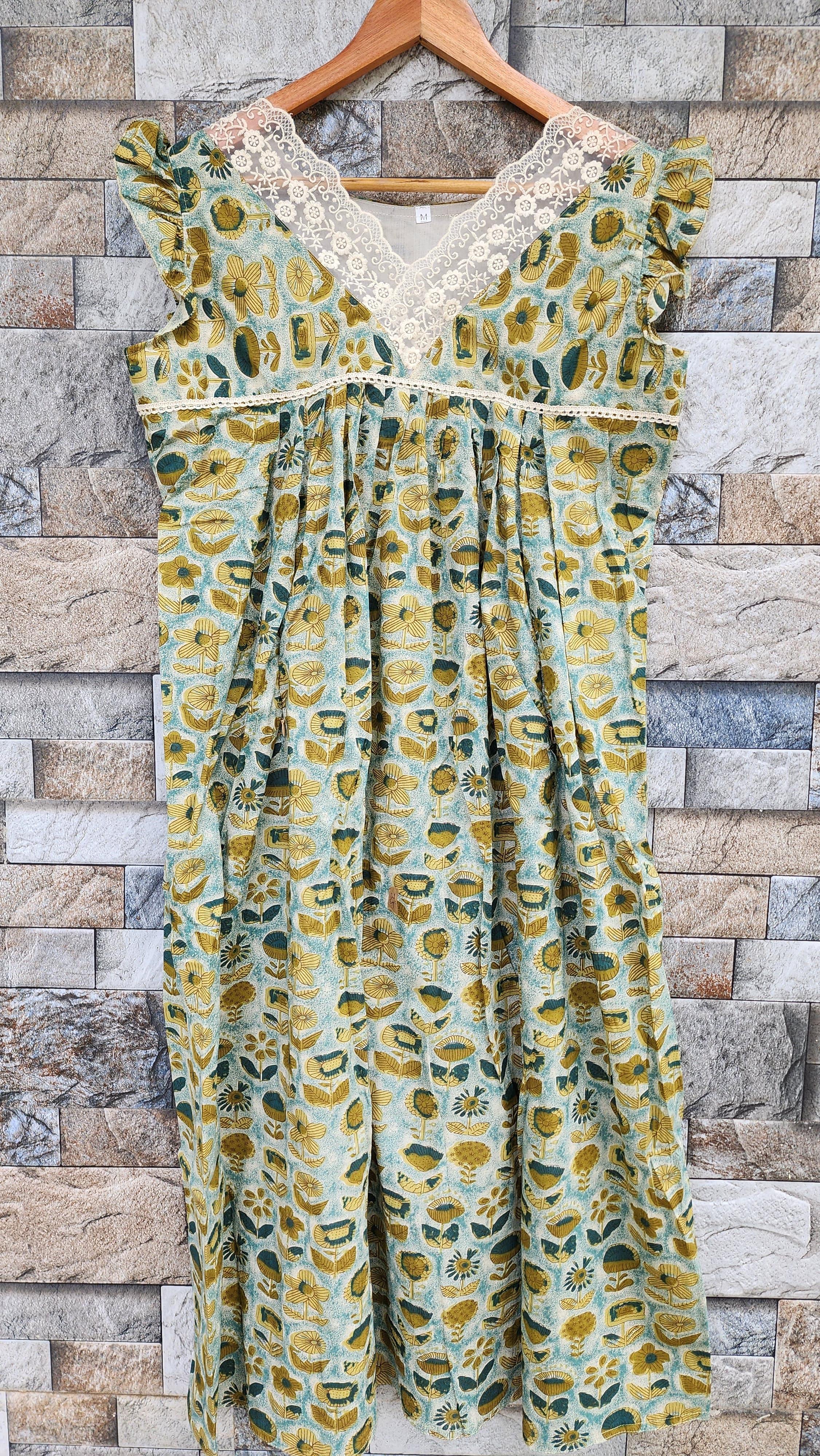 Soft Cotton Pleated, Side zip, With Pockets Large Printed Maternity Wear