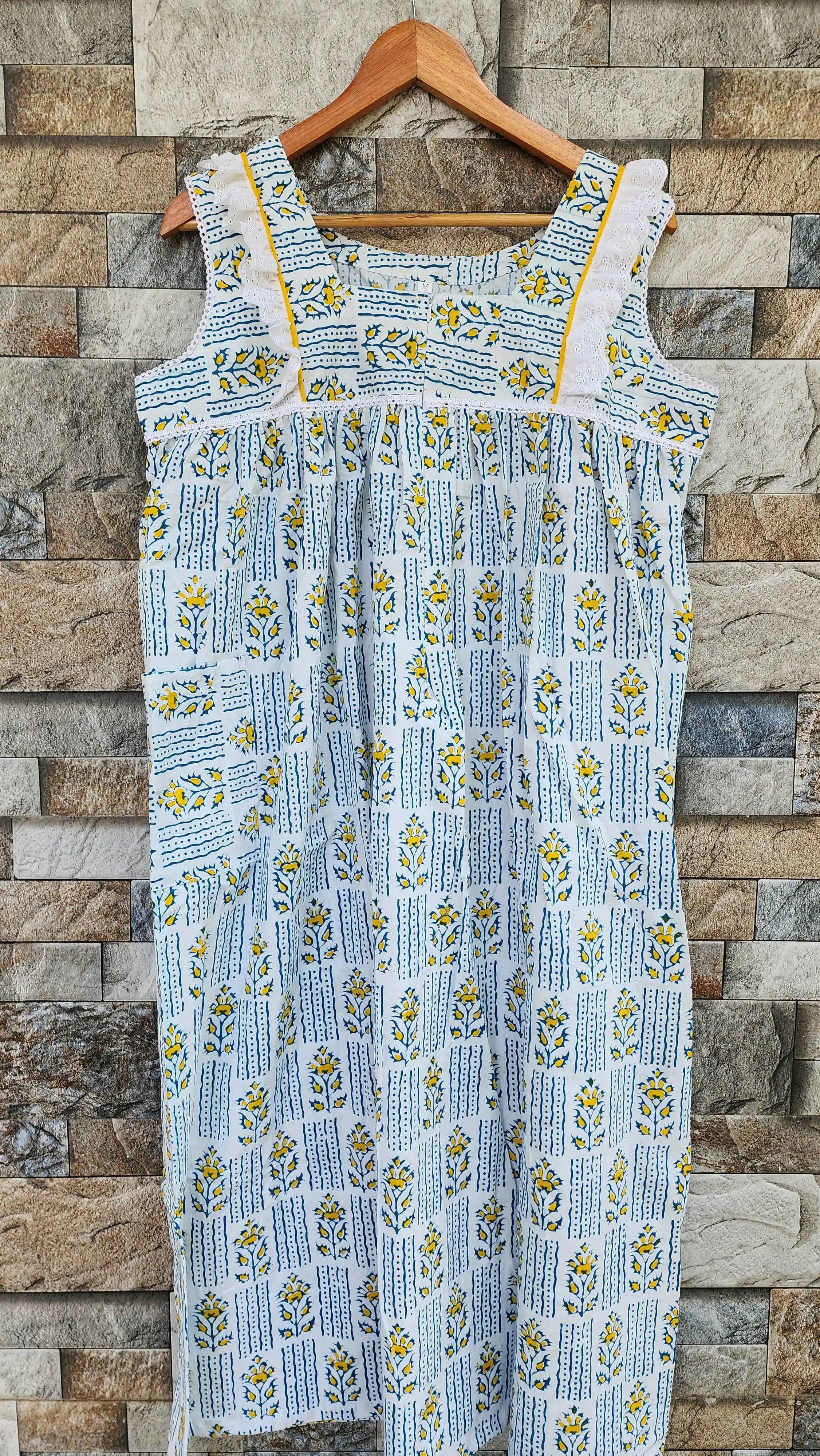 Soft Cotton Pleated, With Pockets, Central zip Medium Printed Maternity Wear