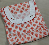 Bantex Pleated, With Pockets, Half Open Large Printed Nighty