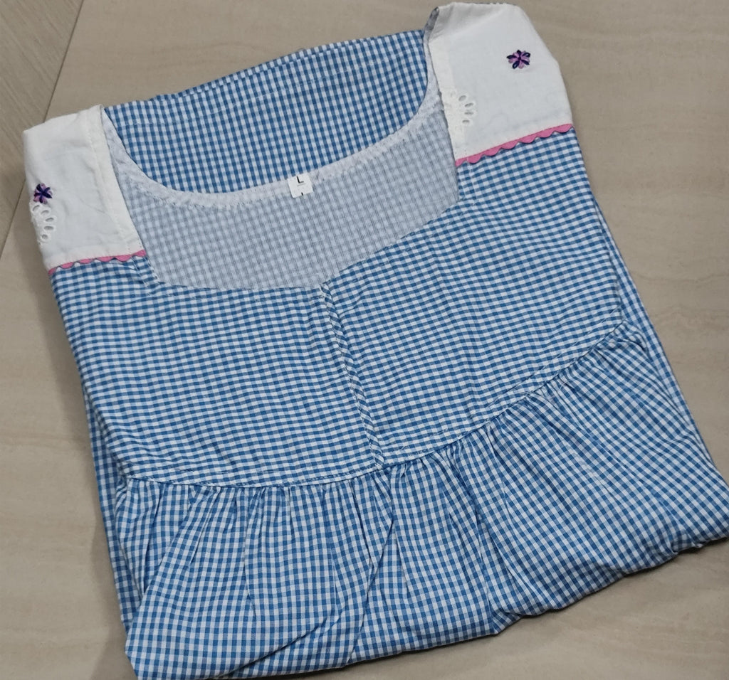 Bantex Pleated, With Pockets, No Open Large Printed Nighty