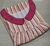Bantex Pleated, With Pockets, Half Open Large Printed Nighty