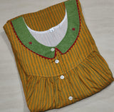 Soft Cotton Pleated, With Pockets, Half Open Small Printed Nighty