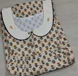 Bantex Pleated, With Pockets, Half Open Small Printed Nighty
