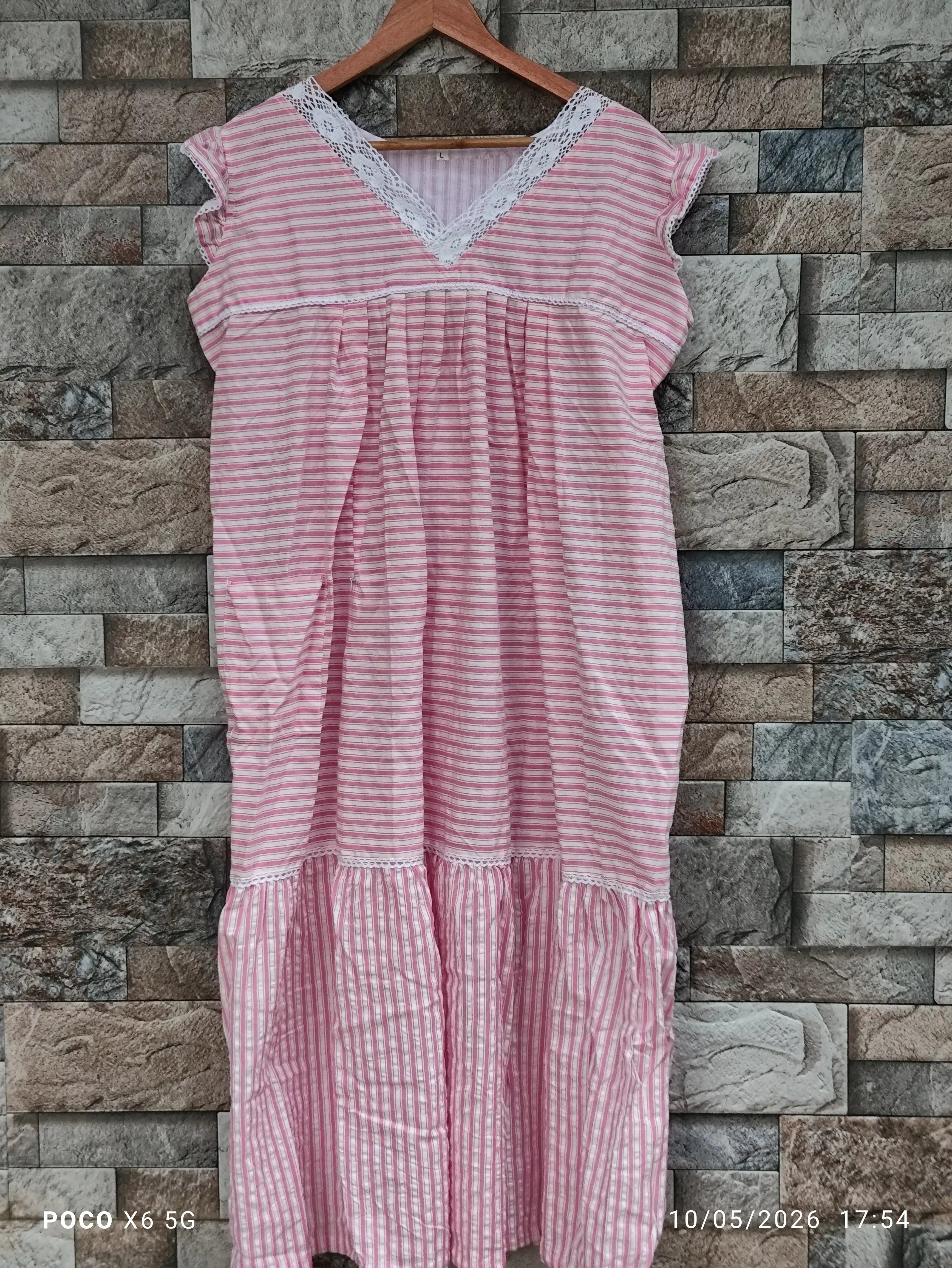 Cotton Pleated, Side zip, With Pockets, Back A-line Large Printed Maternity Wear