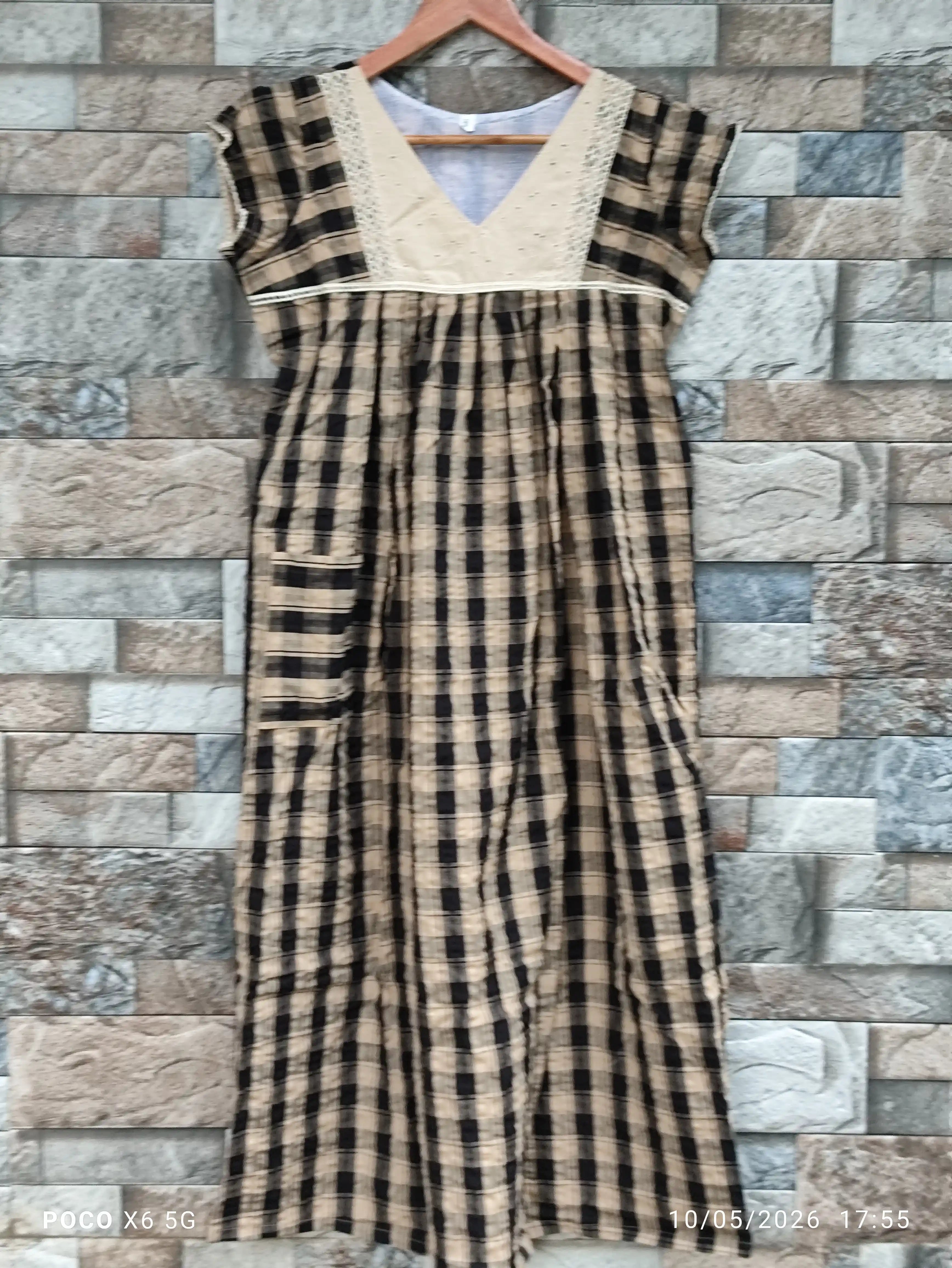 Cotton Pleated, Side zip, With Pockets, Back A-line Small Printed Maternity Wear