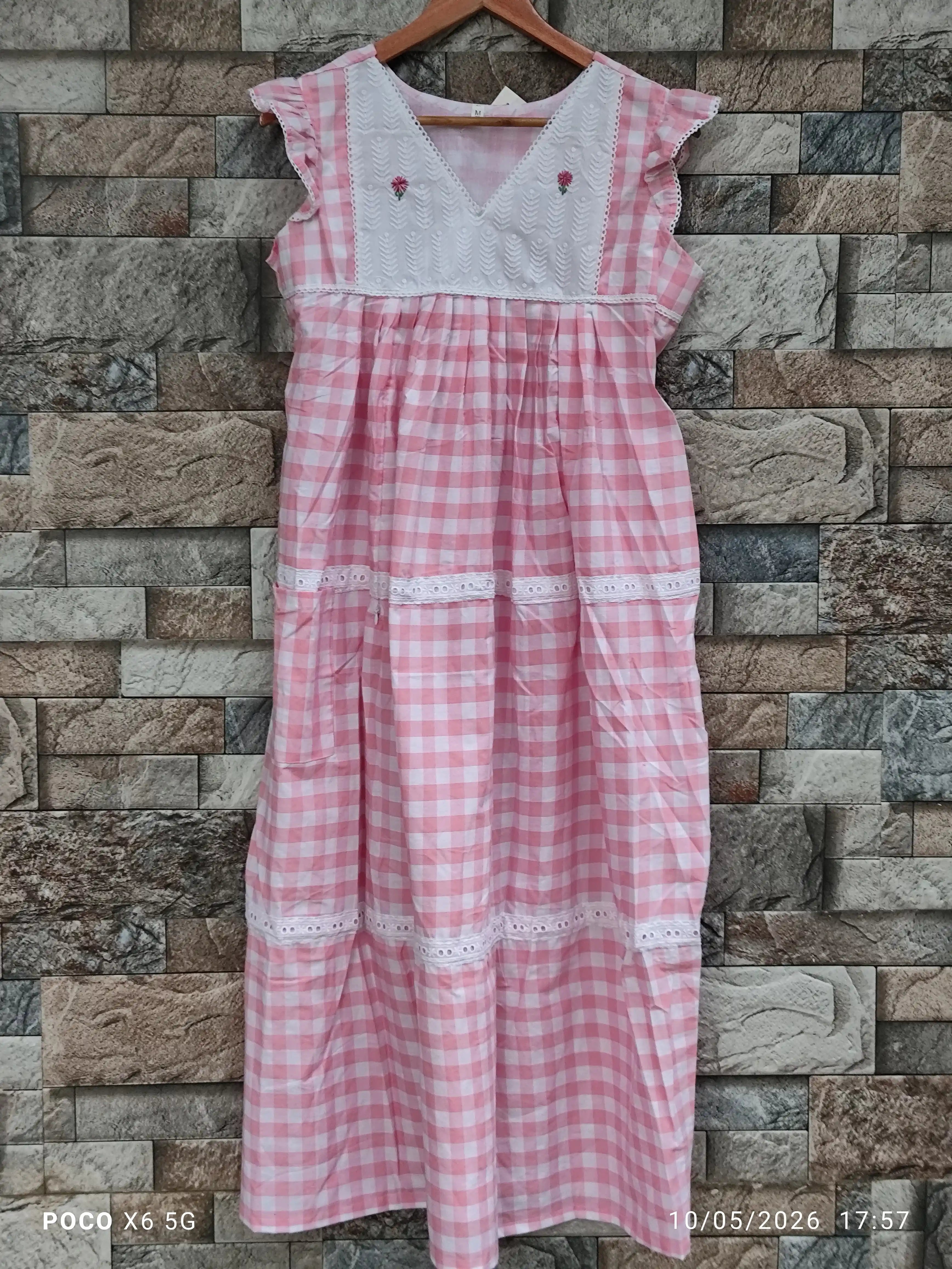 Cotton Pleated, Side zip, With Pockets, Back A-line Medium Printed Maternity Wear