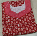 Cotton Pleated, With Pockets, Half Open Small Printed Nighty