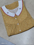 Cotton Pleated, With Pockets, Half Open Medium Printed Nighty