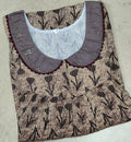 Cotton Pleated, With Pockets, No Open Small Printed Nighty