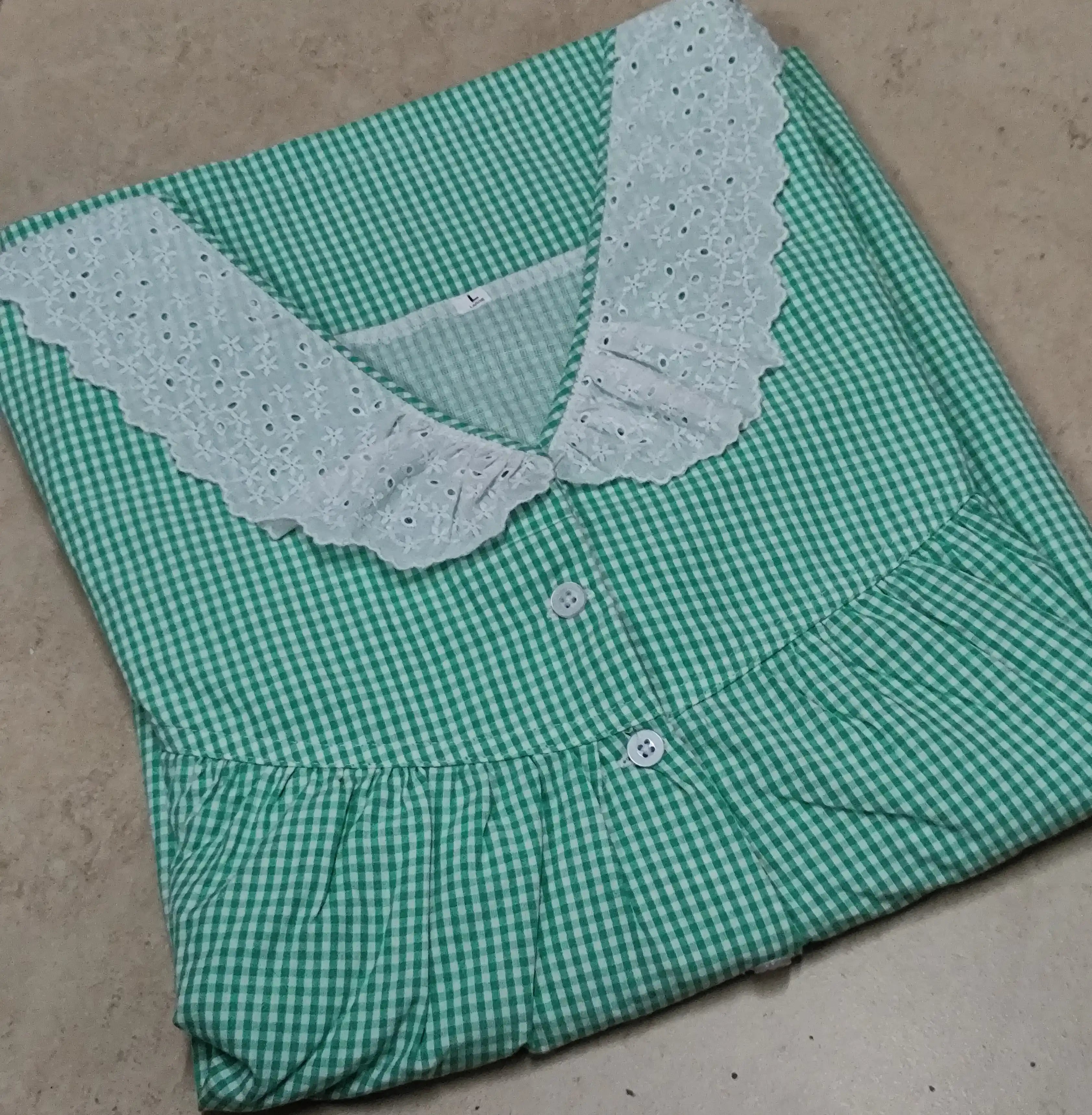 Bantex Pleated, With Pockets, Half Open Large Printed Nighty