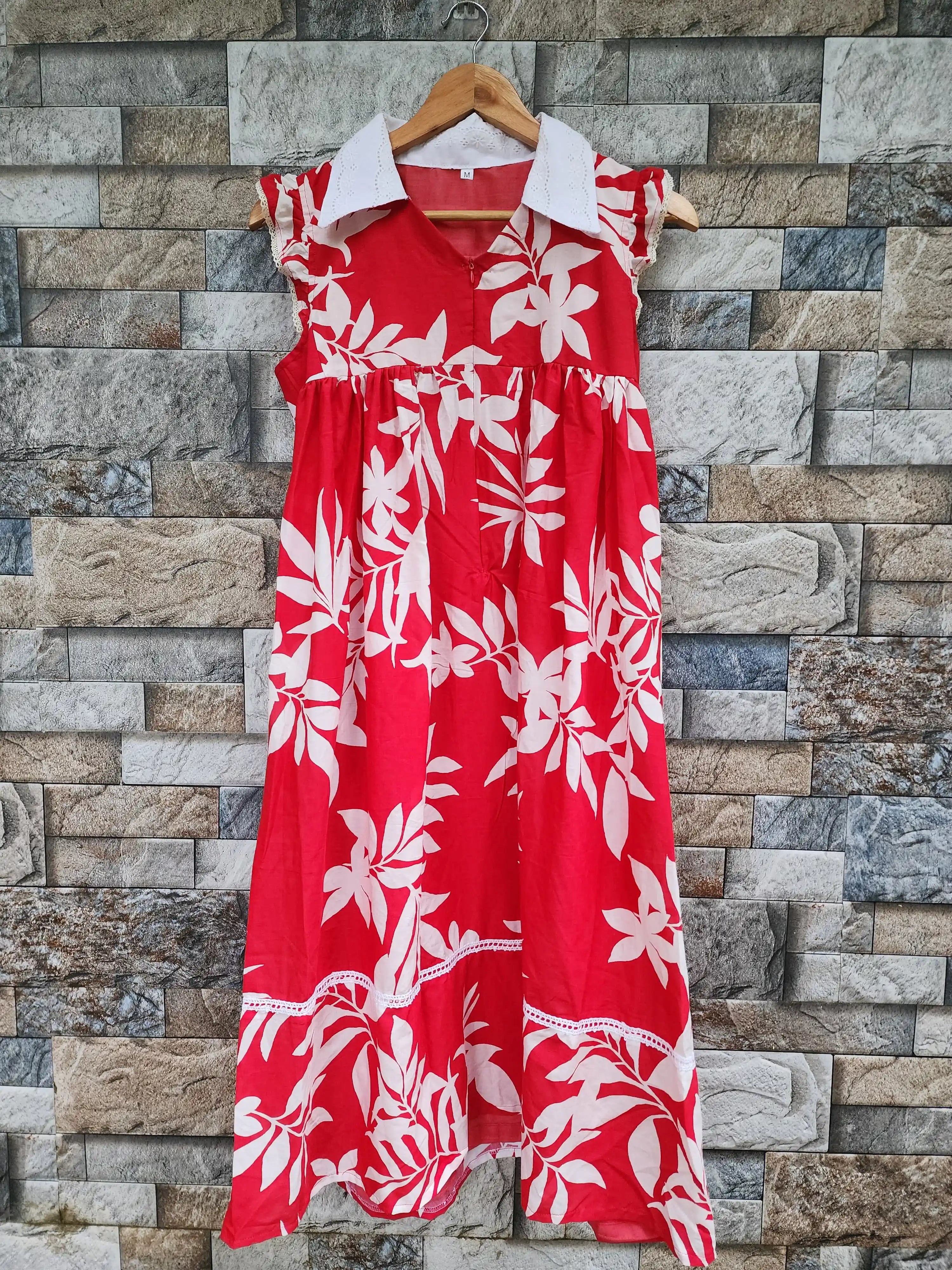 Soft Cotton Pleated, With Pockets, Central zip Medium Printed Maternity Wear