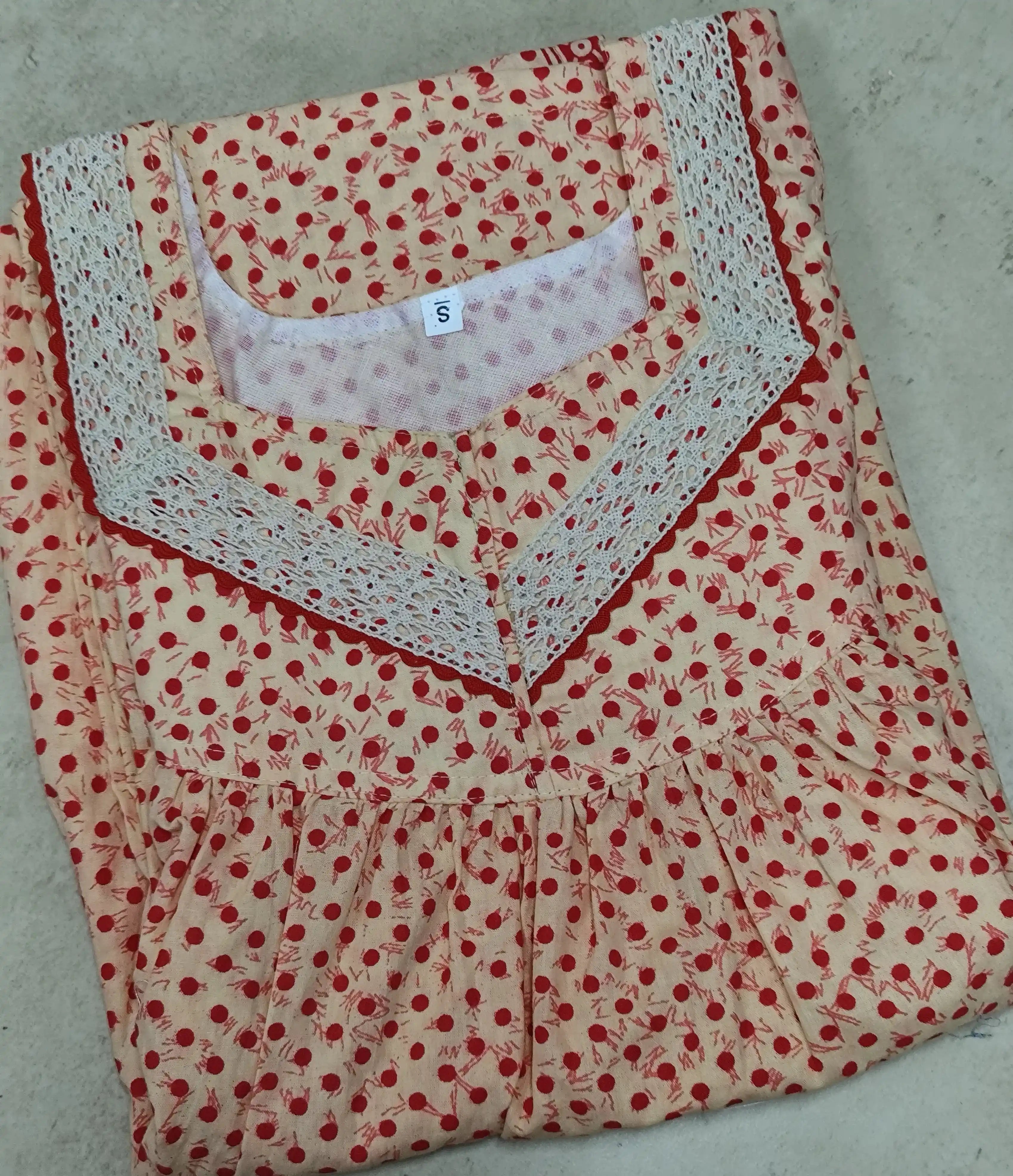 Bantex Pleated, With Pockets, No Open Small Printed Nighty
